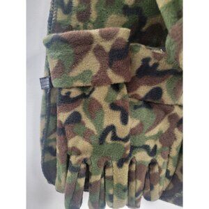 3 Piece unisex Microfleece Beanie Hat, gloves, and scarf Set Cammo